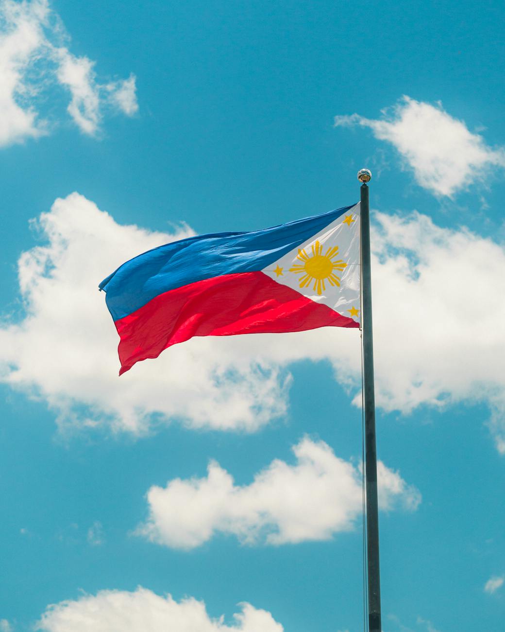 philippine flag against clear blue sky